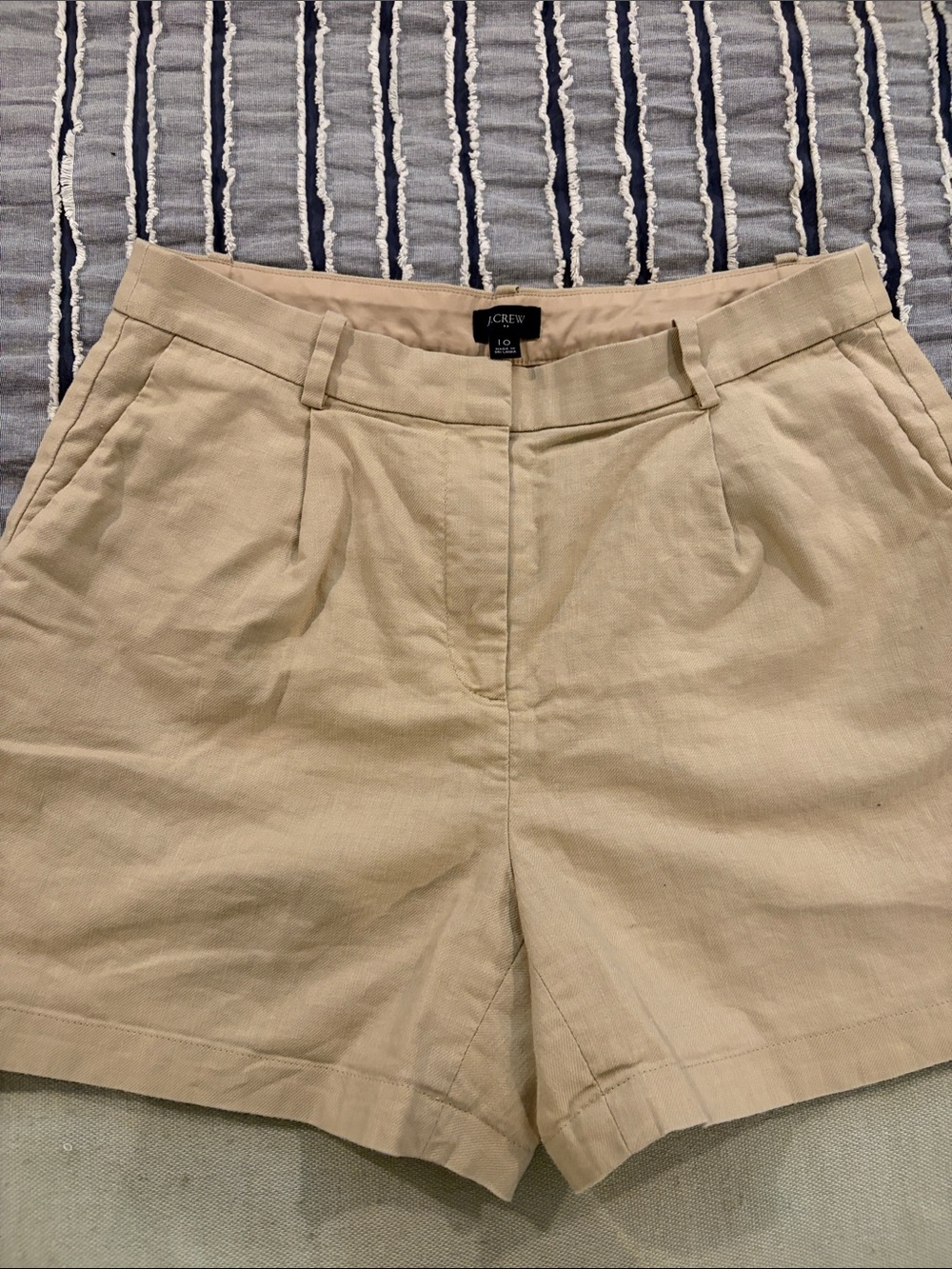 J-Crew Beige Women's Linen-Blend Shorts